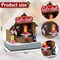 Animated Christmas Village Street Gift Shop with LED Light & Music, Resin Figurines Cute Santa Claus for Festive Decorations